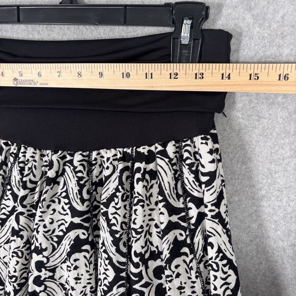 VTG Carole Little Skirt Medium Damask Paisley Linen Flowy Fold Over Feminine‎ - Picture 7 of 10